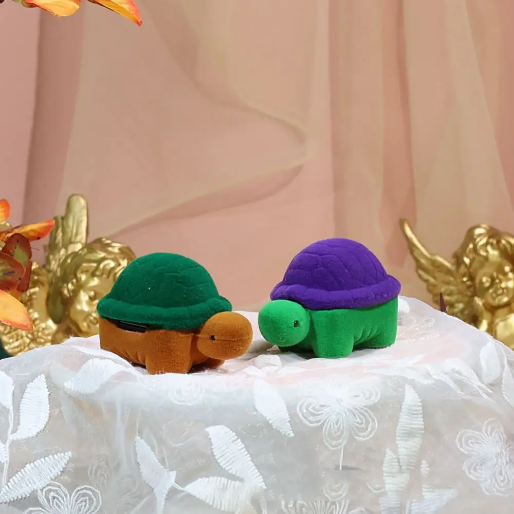 Pudełka na prezenty z aksamitu na naszyjniki, urocze prezenty dla zakochanych, kot, żółw, biżuteria, pudełka ekspozycyjne, etui na pierścionki.