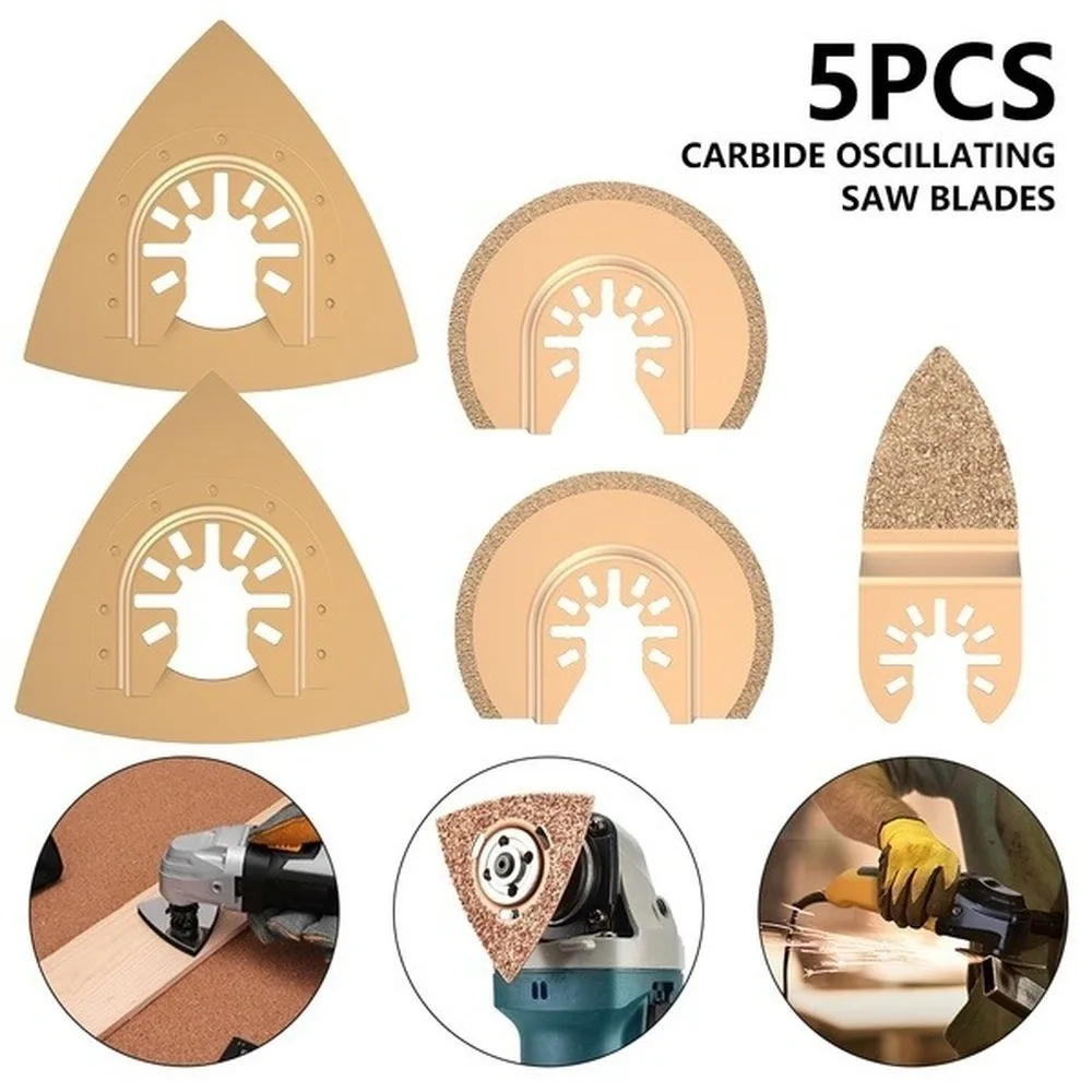 5pcs Carbide &Diamond Oscillating Multi Tool Saw Blades Set for Fein Multimaster Dewalt