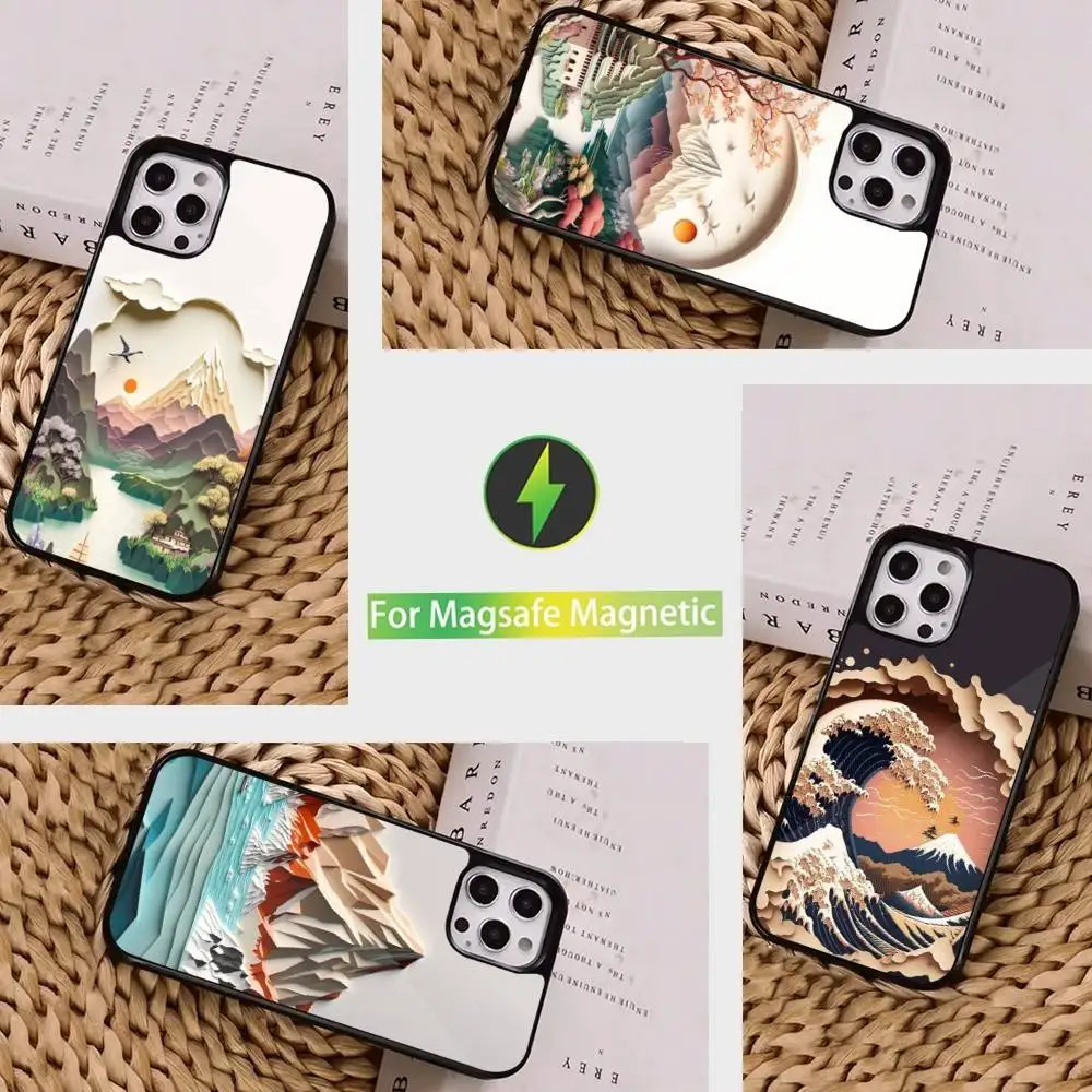 

Style Art Landscape Phone Case For iPhone 16,15,14,13,12,11,Pro,Max,Plus,Mini, Magsafe,Magnetic Wireless Charging Case