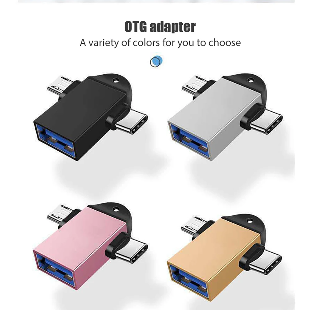 Aluminum Alloy 2 In 1 Android OTG Adapter Mobile Phone Adapter Usb Connector Multi Function Type C To USB Connector OTG Adapter image 6