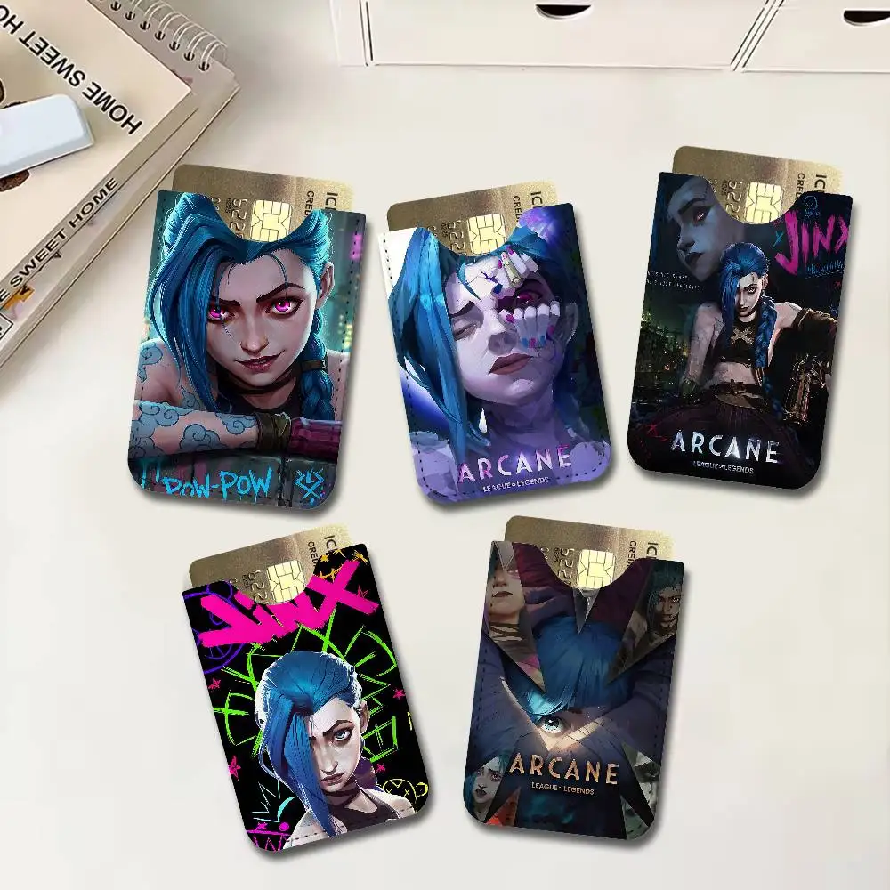 Arcane Season 2 Jinx VI Graffiti PU Leather Card Holder Sleeve for Credit Cards,Secure/Slim Design, Travel Storage Essentials