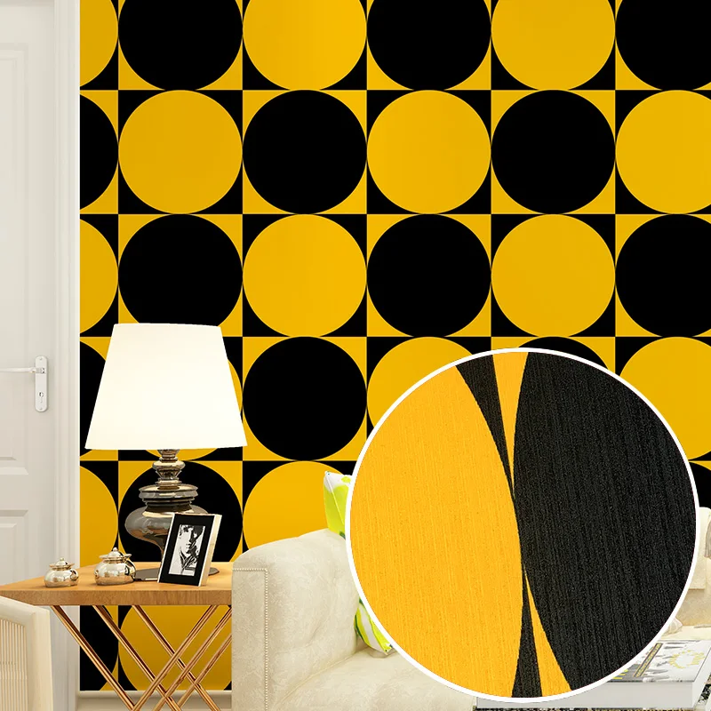 

2022 Modern Paper Wall Decor Waterproof PVC Geometry Circle Wallpaper Rolls Decorative Stickers For Room Background