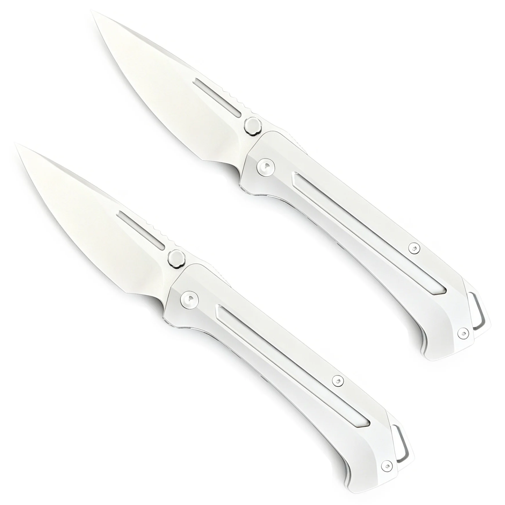 M390 Folding Pocket Knife TC4 Titanium Ceramic Bearings Stonewash EDC Everyday Carry Outdoor Camping Tool