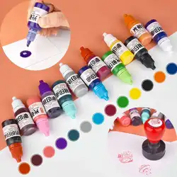 10ml Ink Textile Waterproof Oil Ink Stamp Refill Ink For Office School Make Seal Supplies Students Children Printing Not Fade