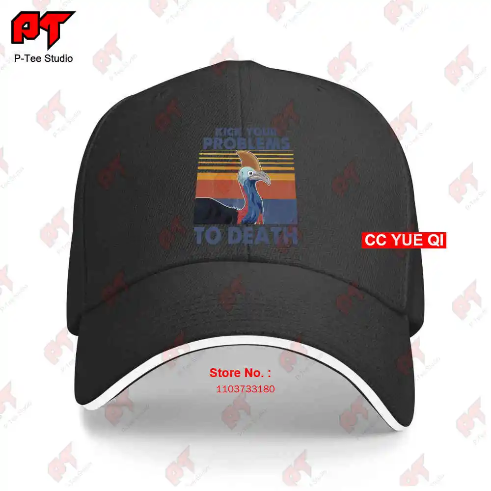 Cassowary Kick Your Problems To Death Vintage Retro Baseball Caps Truck Cap FGGF