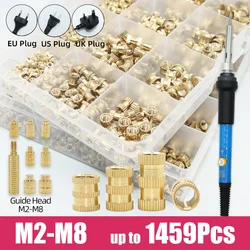 Brass Insert Nut and Heat Set Threaded Insert Tool for 3D Printer Soldering Iron Tip Copper Insertion M2-M8 Conduction Embedded