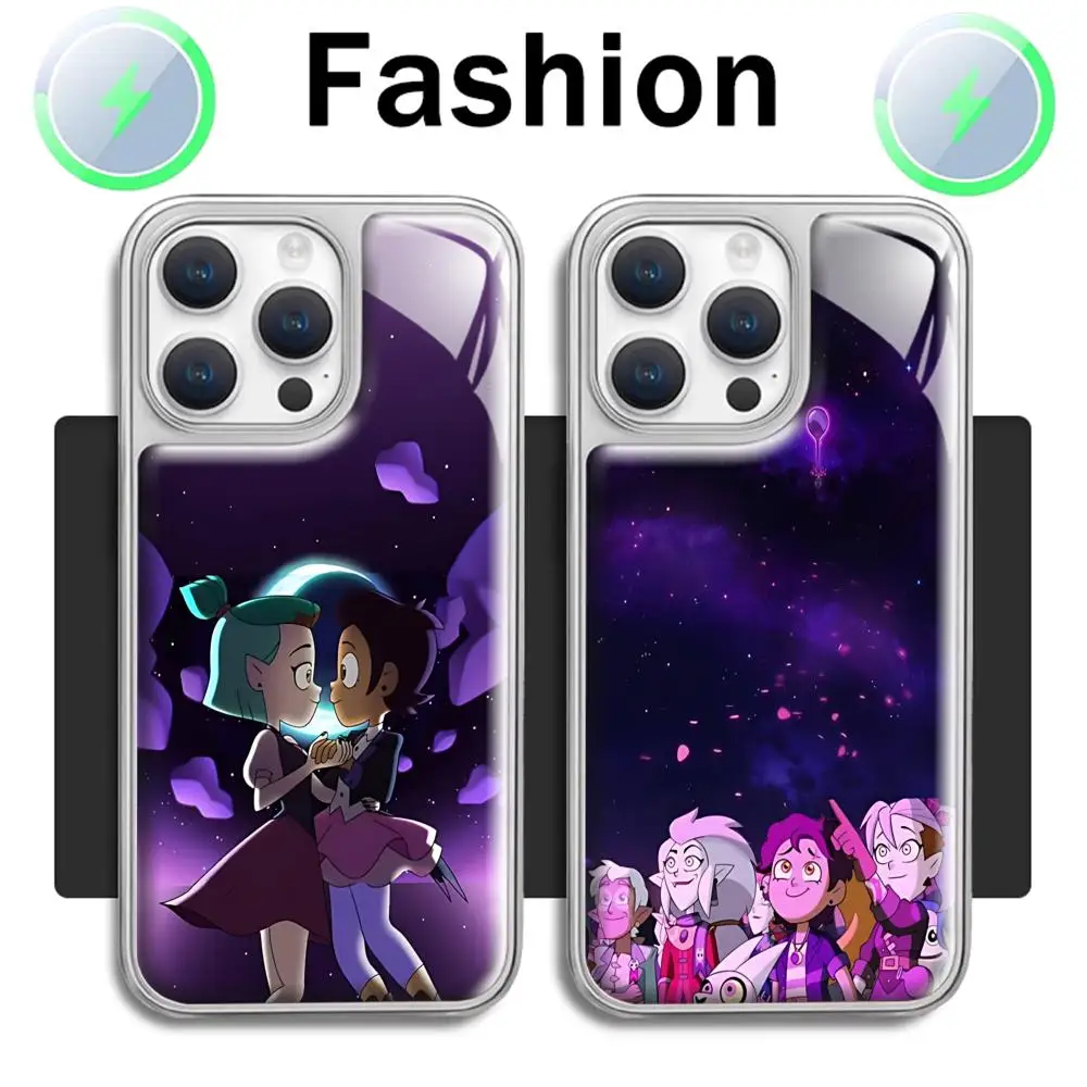 Funda de teléfono The O O Owl Houses, funda de porcelana de cristal magnética chapada en plata para iPhone 16 15 14 13 12 11 Pro Max Plus MINI