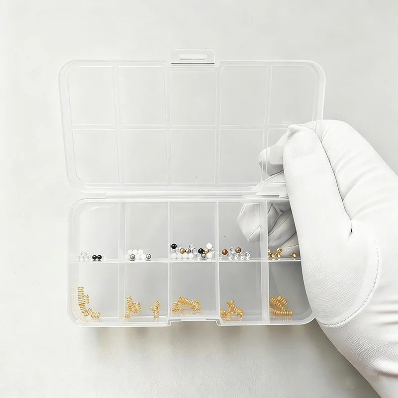 ชุดอุปกรณ์เสริม EDC กล่องใส่ของเล่นฟิดเจ็ตแบบกดกลไก ชุบทอง พร้อมสปริง อุปกรณ์เสริมทำจากซิลิคอนไนไตรด์ แก้ว POM และลูกปัดเซรามิก