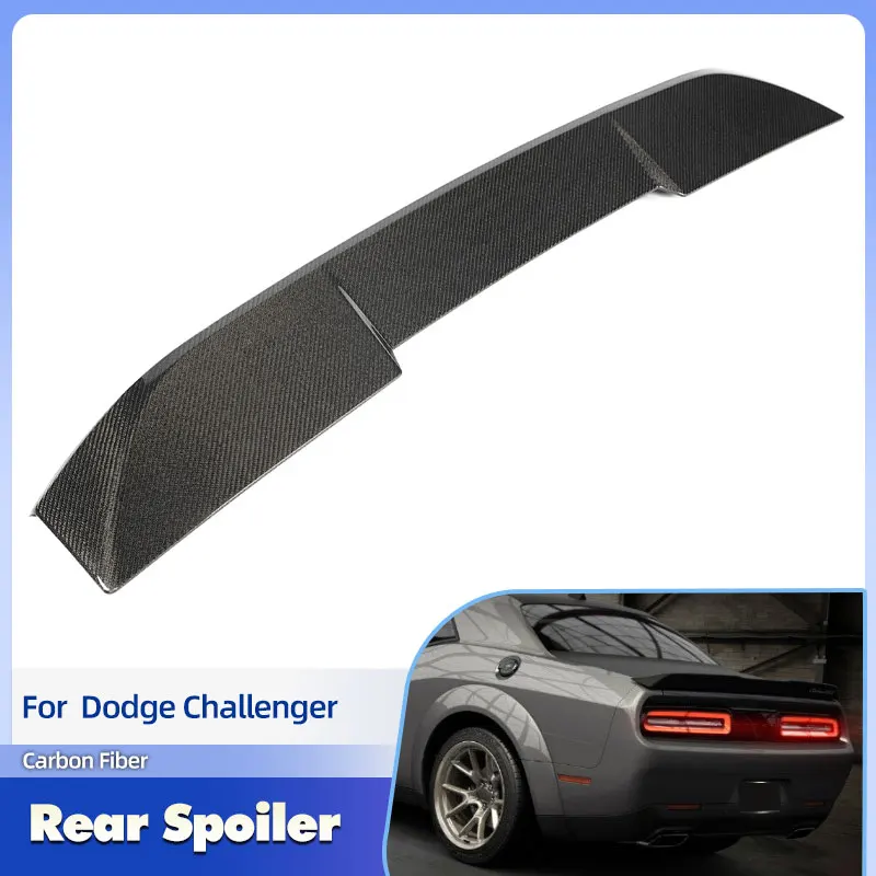 Car Rear Trunk Spoiler Wings Full Carbon Fiber for Dodge Challenger SXT / Scat Pack 2015-2024 Racing Rear Spoiler Boot Wing Lip