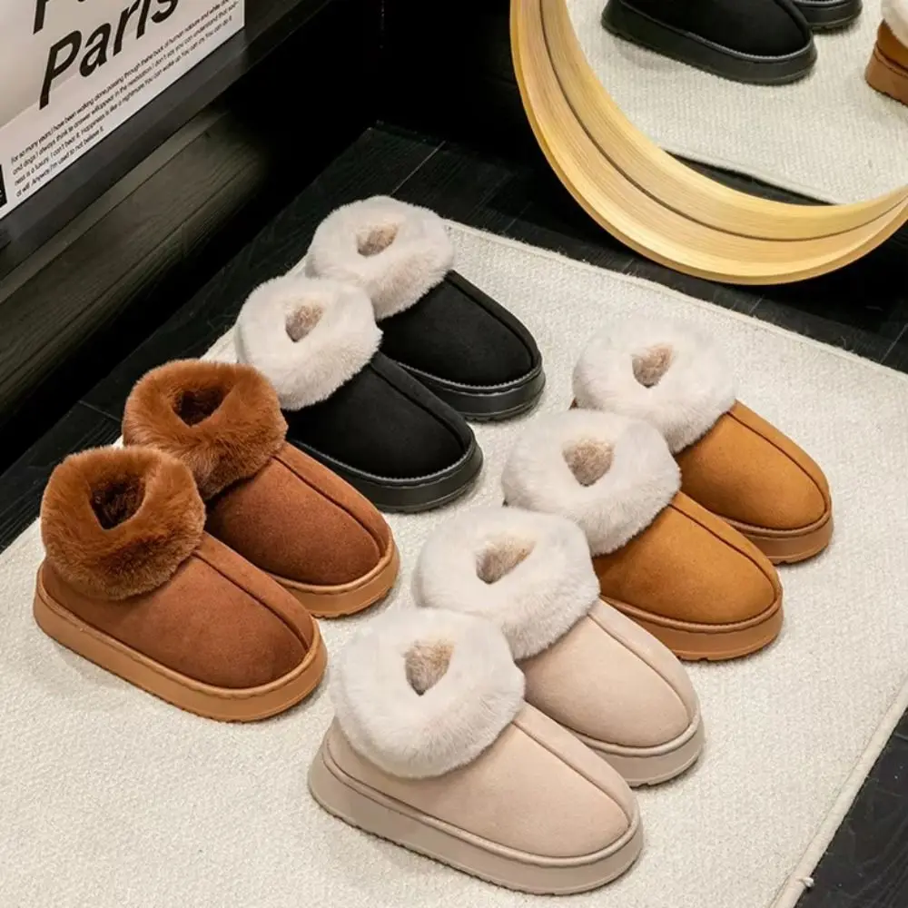 

New Snow Boots Fluffy Comfortable Cotton Shoes Warm Faux Fur Ankle Boots Indoor