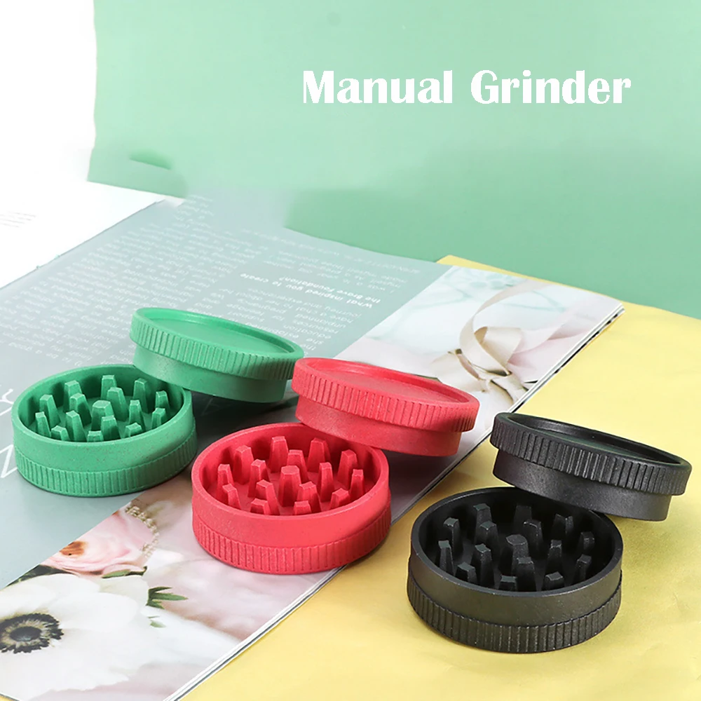 R&R 2 Layers 55MM Manual Plastic Herb Grinder Degradable Material Herbal Crusher Dry Herb Grinders for Smoking Accessories