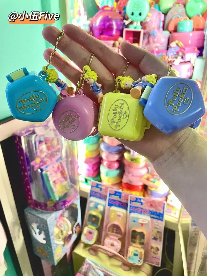 

100% оригинальный Bandai Gashapon Polly Pocket Mini Treasure Box, игрушка, винтажный брелок, подарок для детей, коллекционная игрушка Polly Pocket Girl