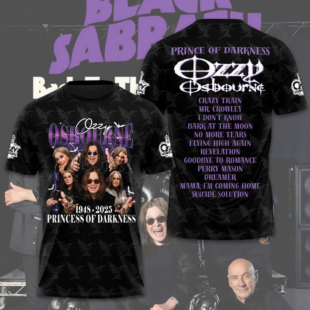 حار روك Ozzy الفرقة ثلاثية الأبعاد تي شيرت مطبوع الرجال النساء موضة الهيب هوب قصيرة الأكمام الرياضة بلوزات مستديرة العنق تيز للرجال الملابس