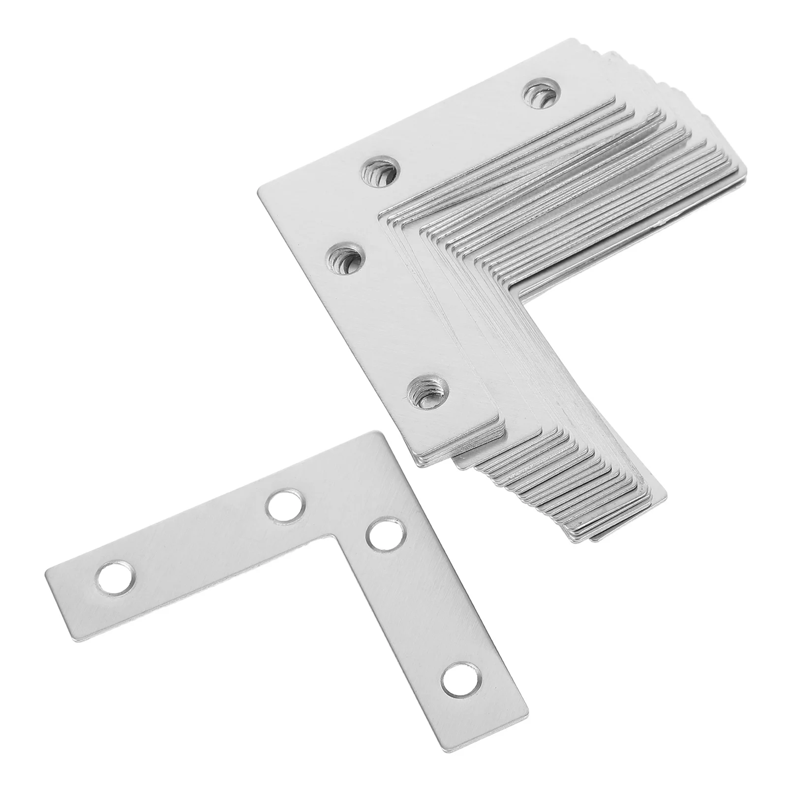 1세트 스테인리스 스틸 L자형 선반 연결기 중량용 벽걸이 브래킷 목공용 보관 지지 고정판