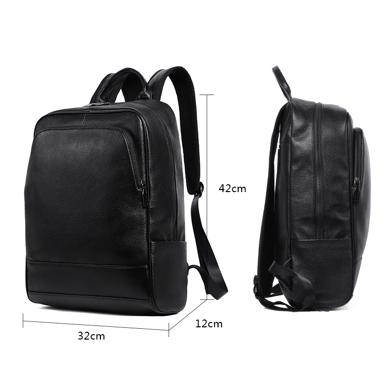 Men\'s Genuine Leather Backpack Waterproof 15 Laptop Backpacks Man Travel Backpack School Bags for Teenagers Mochila