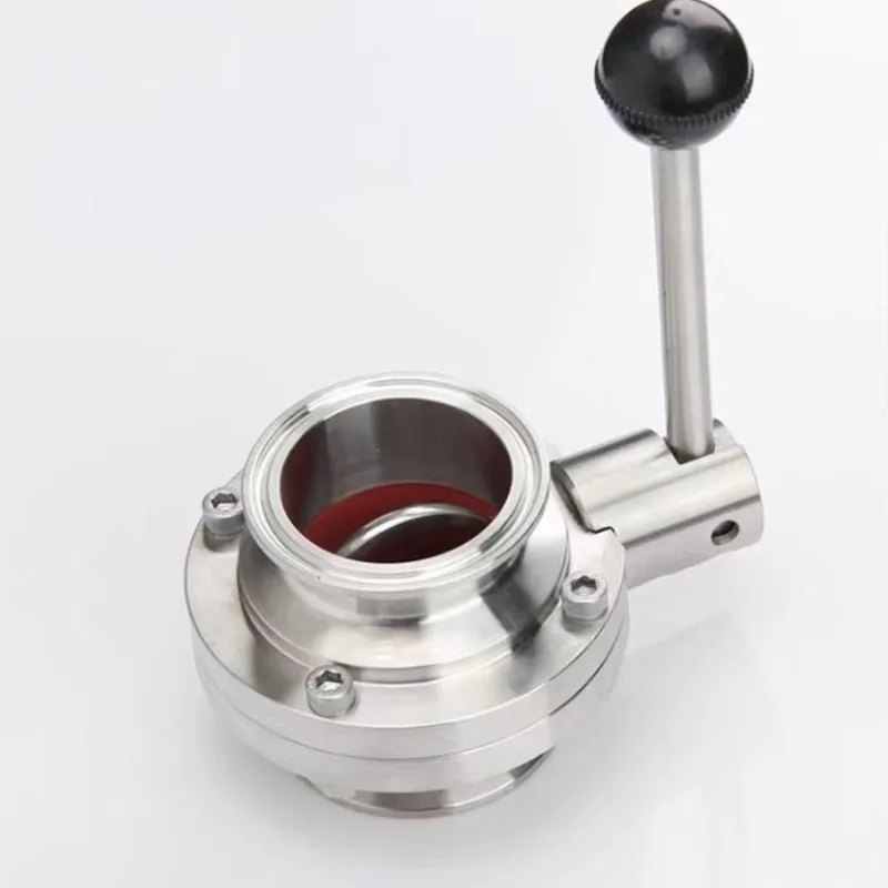 304 Stainless Steel Sanitary Manual Tri‑Clamp Butterfly Valve