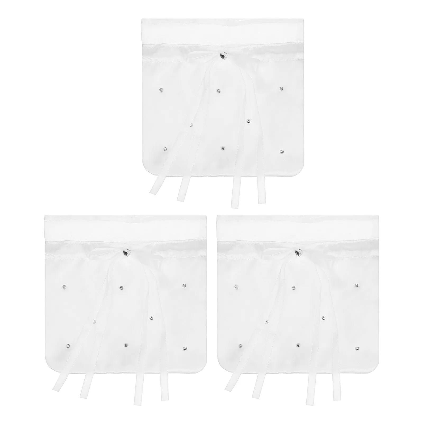 3Pcs Wedding Handbag Bridal Satin Money Purse Bridesmaid Drawstring Bag White Tote Small Purse for Bride Wedding Essentials