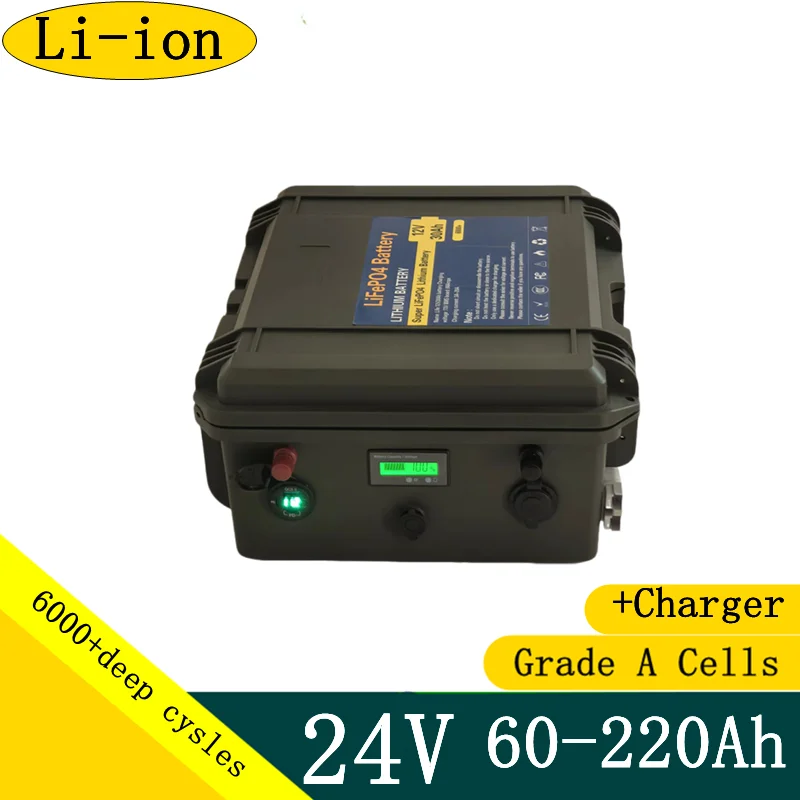 

BMS 7S 24V 60Ah 80Ah 100Ah 120Ah 150Ah 180Ah 200Ah 220Ah Lithium Li-ion Battery for Trolling Motor Boat Propeller RV Marine