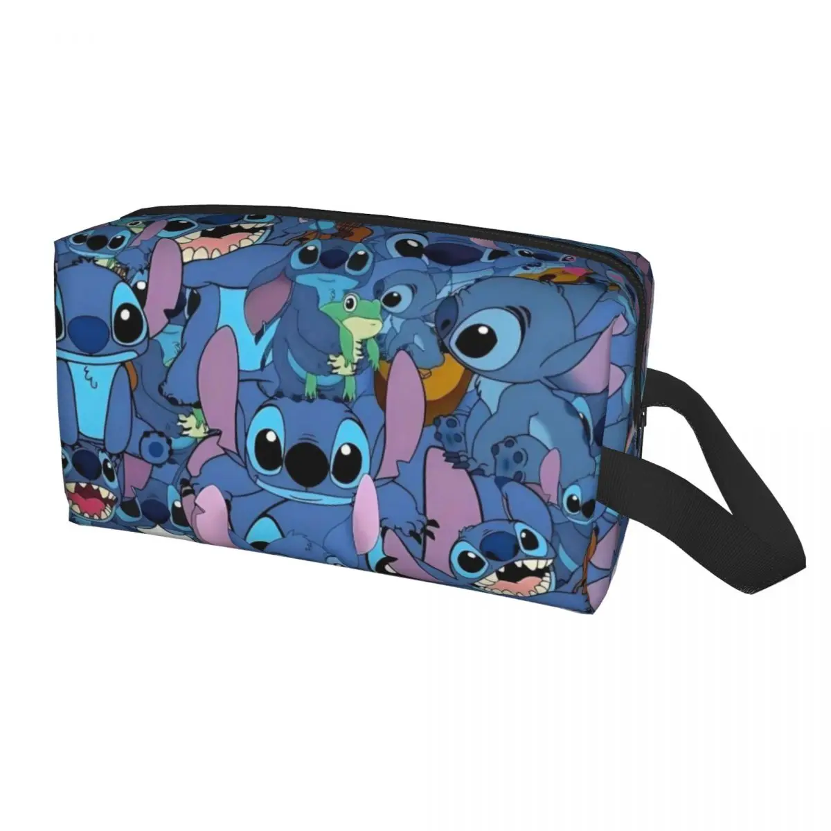 

Custom Anime Stitch Pattern Toiletry Bag for Women Disney Cosmetic Makeup Organizer Lady Beauty Storage Dopp Kit Box