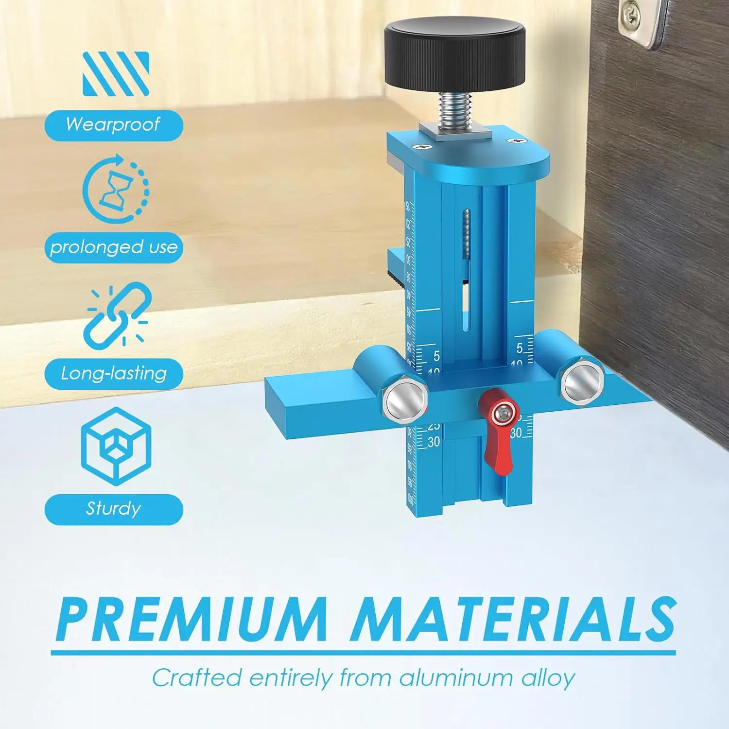 3 in 1 Cabinet Door Mounting Jig Rebound Device Tool Installation Positioner Adjustable Aluminium Alloy Furniture Hardware Jig