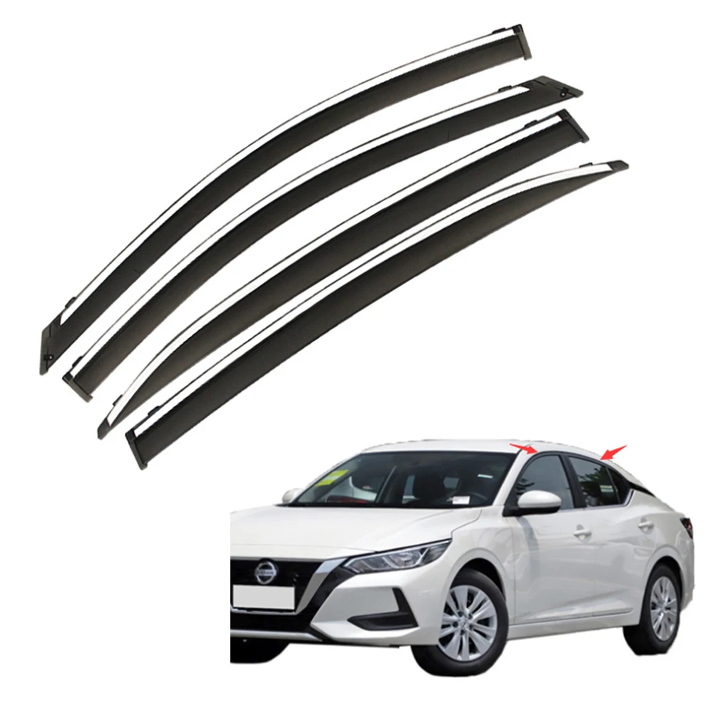 

For Nissan Sentra Sylphy 2020 2021 2022 Car Window Visors Rain Eyebrow Guard Sun Visor Auto Molding Accessories 4pcs