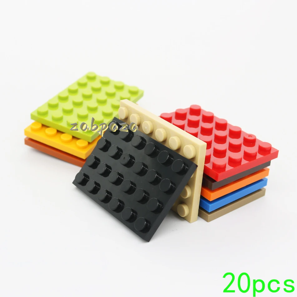 Décennie s de construction de figurines minces pour enfants, particules d'assemblage compatibles, jouets de bricolage, cadeaux de briques, 3032, 4x6, 20 pièces