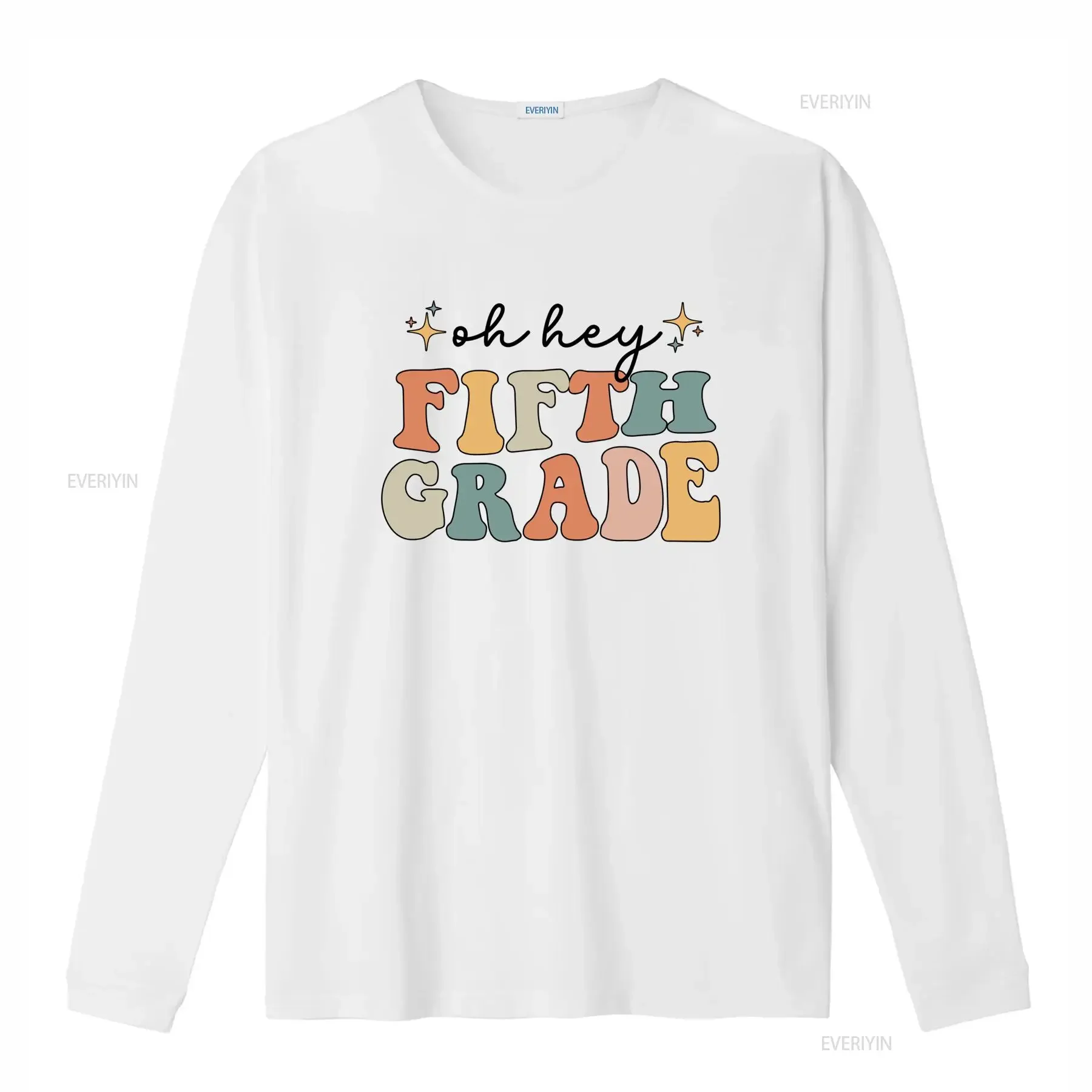 Retro Groovy Oh Hey Fifth Grade Back To School Teacher Student Casual Print T Shirt vintage Washed Stretched Comfortable homme