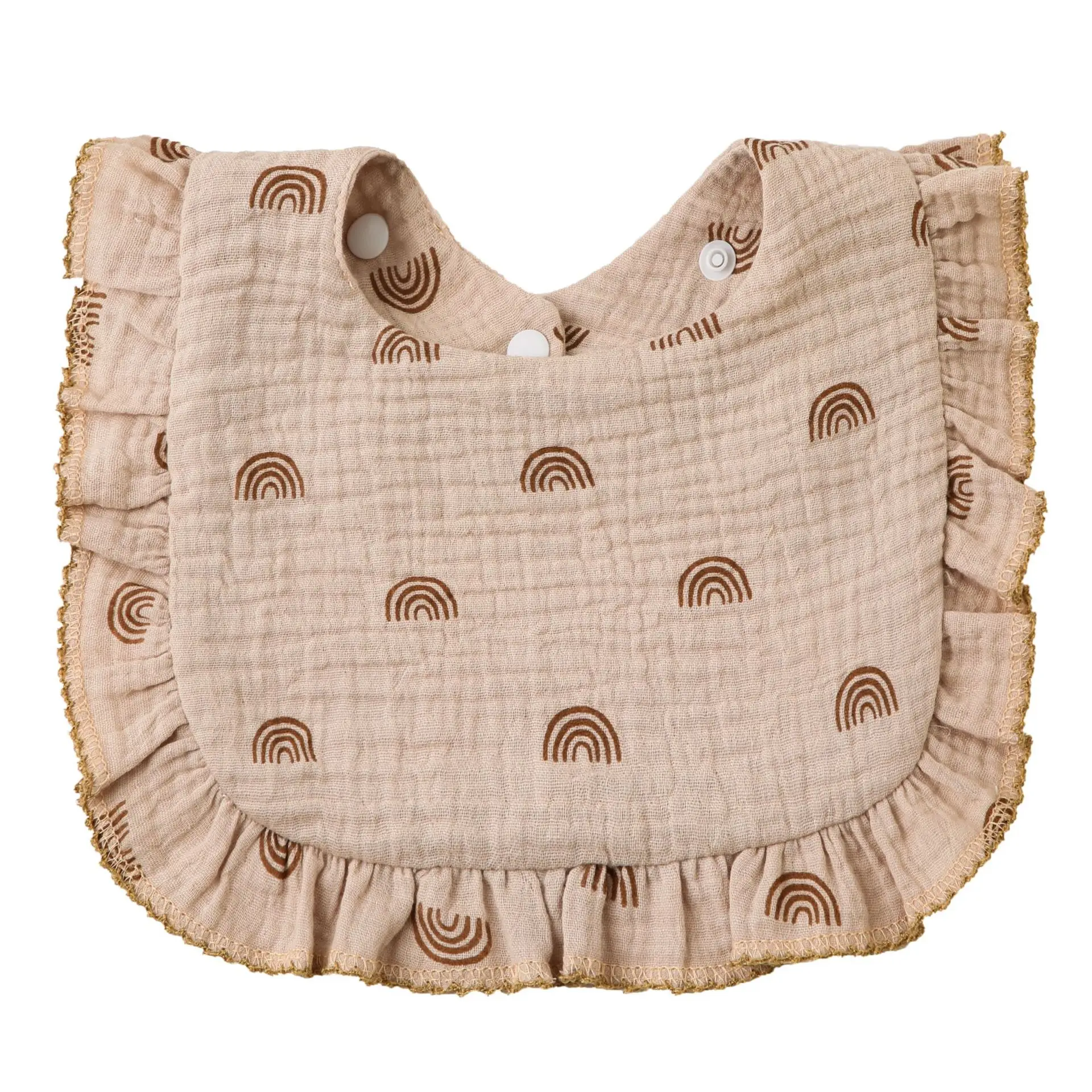 Cotton Baby Bib Infant Muslin Burp Cloths Girls Feeding Bibs Drool Saliva Towel Toddler Ruffle Floral Bib Babies Accessories