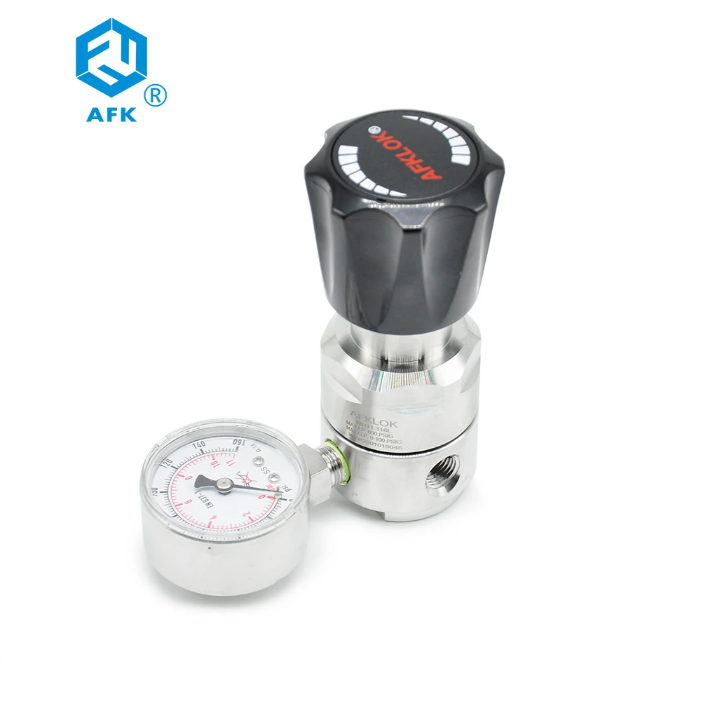 AFK R11 Single Stage Cylinder Gas Argon Co2 Helium Pressure Regulator Stainless Steel 160PSI