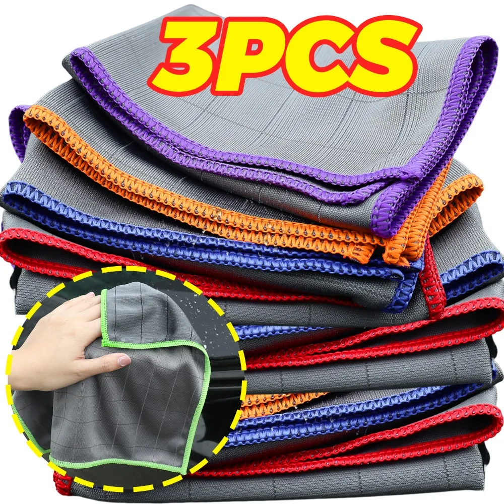 Microfiber Detailing Towel Carbon Fiber Car Polishing Cloth Soft Auto Washing Rag Super Absorbent Home Kitchen Glass Cleaner