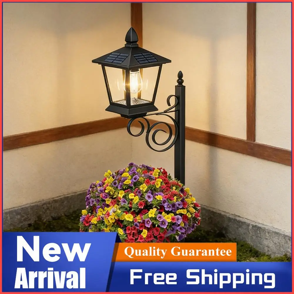 

Outdoor Solar Planter Light Auto On/off Sensor Wall-Mounted Solar Garden Light for Outside Front Door Yard (No Flowers Included)