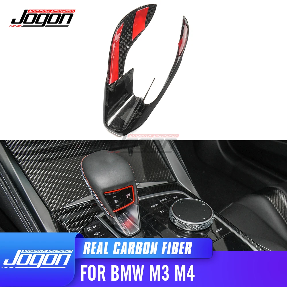 For BMW M2 G87 M3 G80 M4 G82 G83 2021-2025 Carbon Fiber Car Interior Console Gear Shift Head Knob Switch Cover Trim Molding