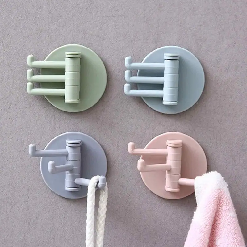 Wall Hooks For Kitchen 3-Branched Adhesive Wall Hangers Heavy Duty Multi-purpose Utensil Holders For Kitchen Bathroom And