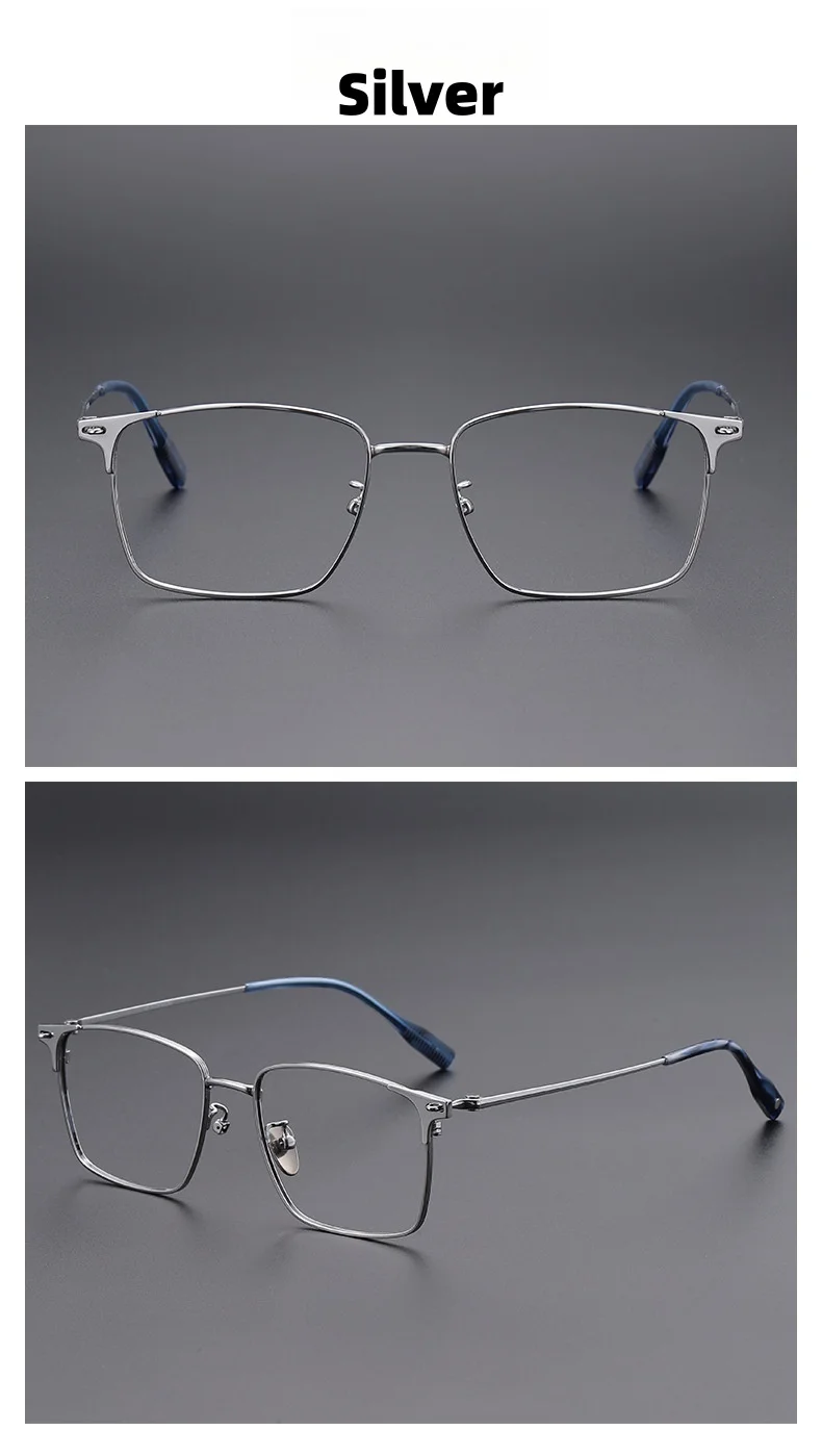 Ultraleichter Titan-Brillenrahmen, quadratischer Herren-Brillenrahmen für den Geschäftsbereich, Anti-Blaulicht-Brillenrahmen für optische Korrektionsbrillen 81008 – Detail 10