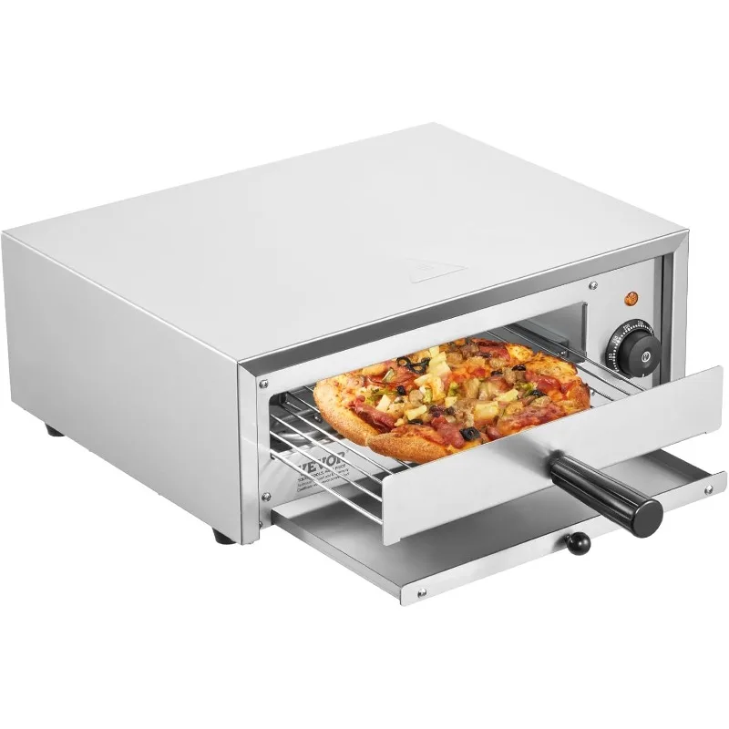 

VEVOR Countertop Electric Pizza Oven,12-inch,1500W,122-662℉ Temp Range,Stainless Steel Construction and Easy-to-Clean Crumb Tray
