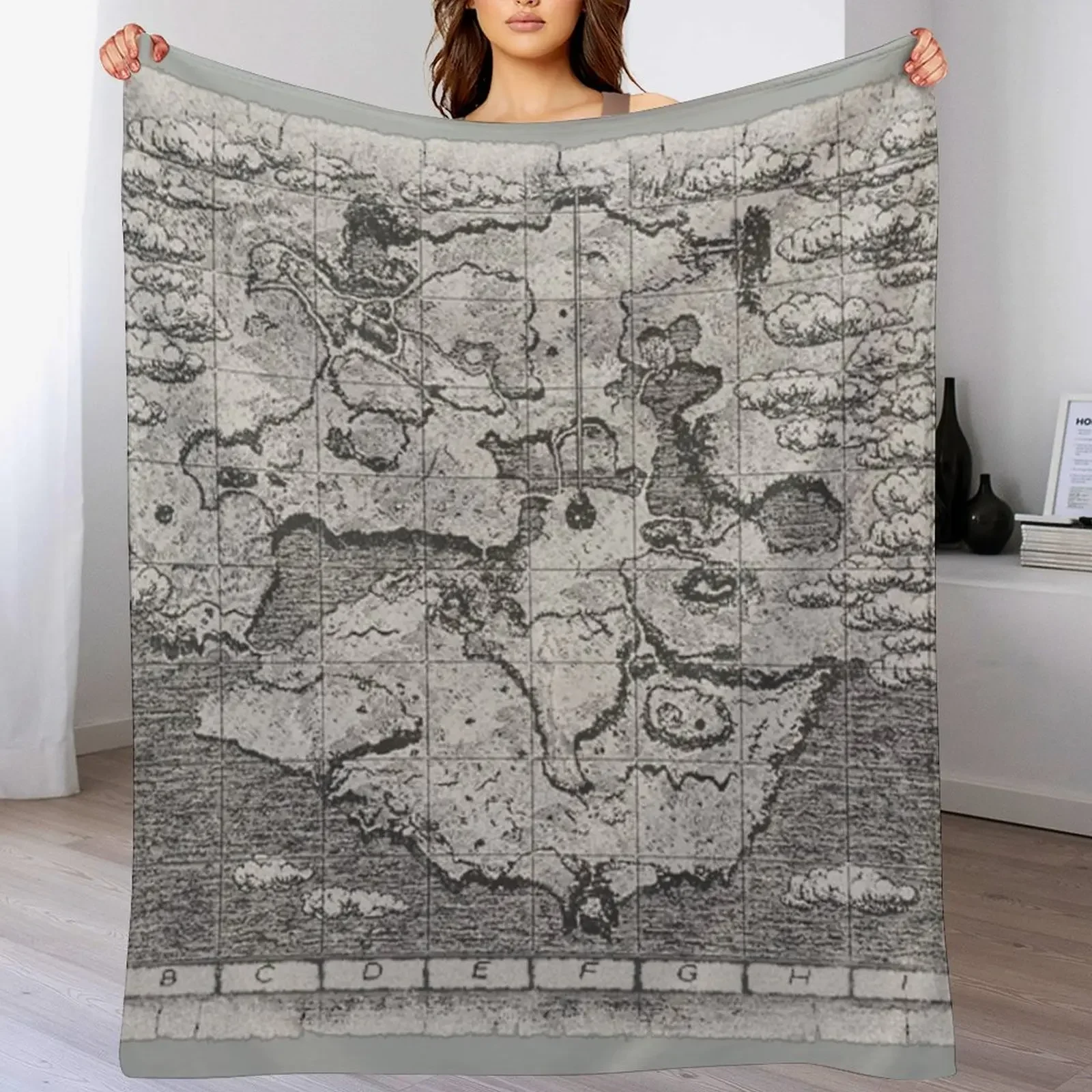 

Shadow of the Colossus map Throw Blanket Soft Comfort Blanket for Reading Watching TV