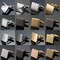 High end men's French shirt cufflinks Classic Square laser lattice wire drawing cuffs buttons business suit accessories jewelry
