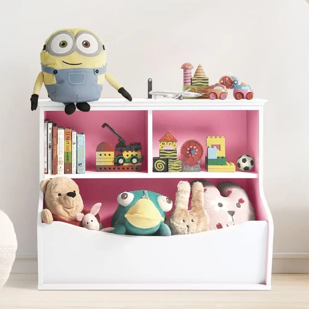 

Open Storage Cubby for Kids: Multifunctional Book and Toy Organizer Cabinet for Playroom, Nursery, and Home