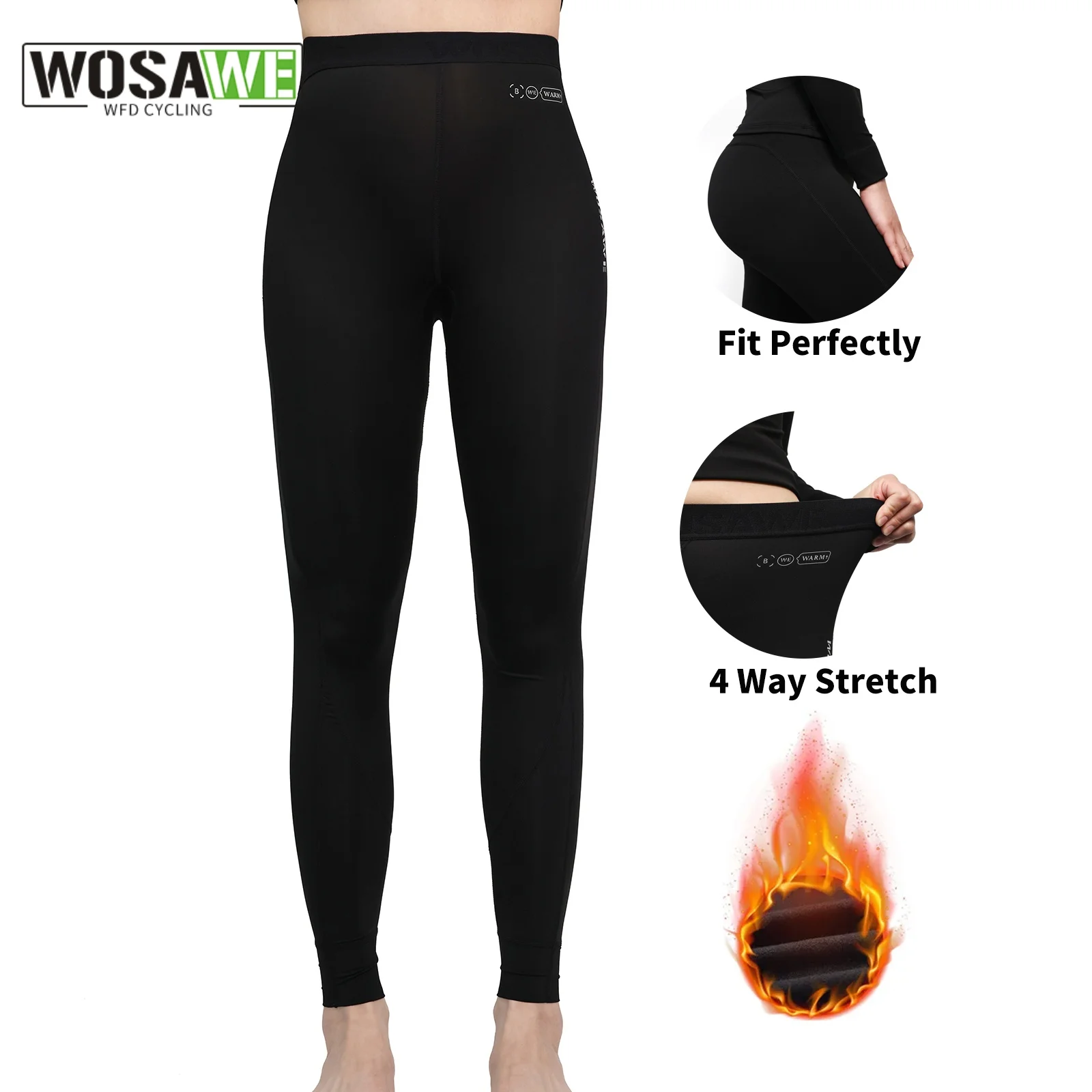 WOSAWE Autumn Winter High Waist Fleece Tight Thermals Yoga Pants Running Cycling Casual Workout Fitness Sport Yoga Pants