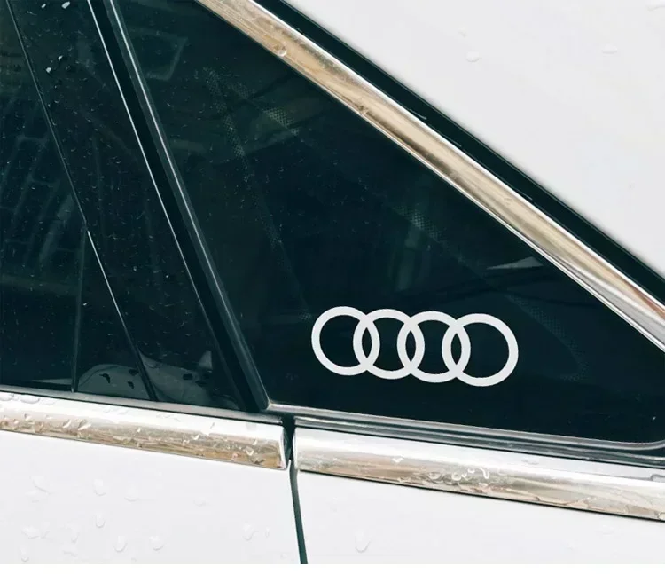 لأودي 4 خواتم 2 قطعة نافذة السيارة ملصق الجانب الجسم الشارات RS5 RS6 RS4 RS3 RS7 Sline A3 A4 A6 A5 A7 Q5 Q7 S3 S6 S2 S3 S5 S6 S8 S7