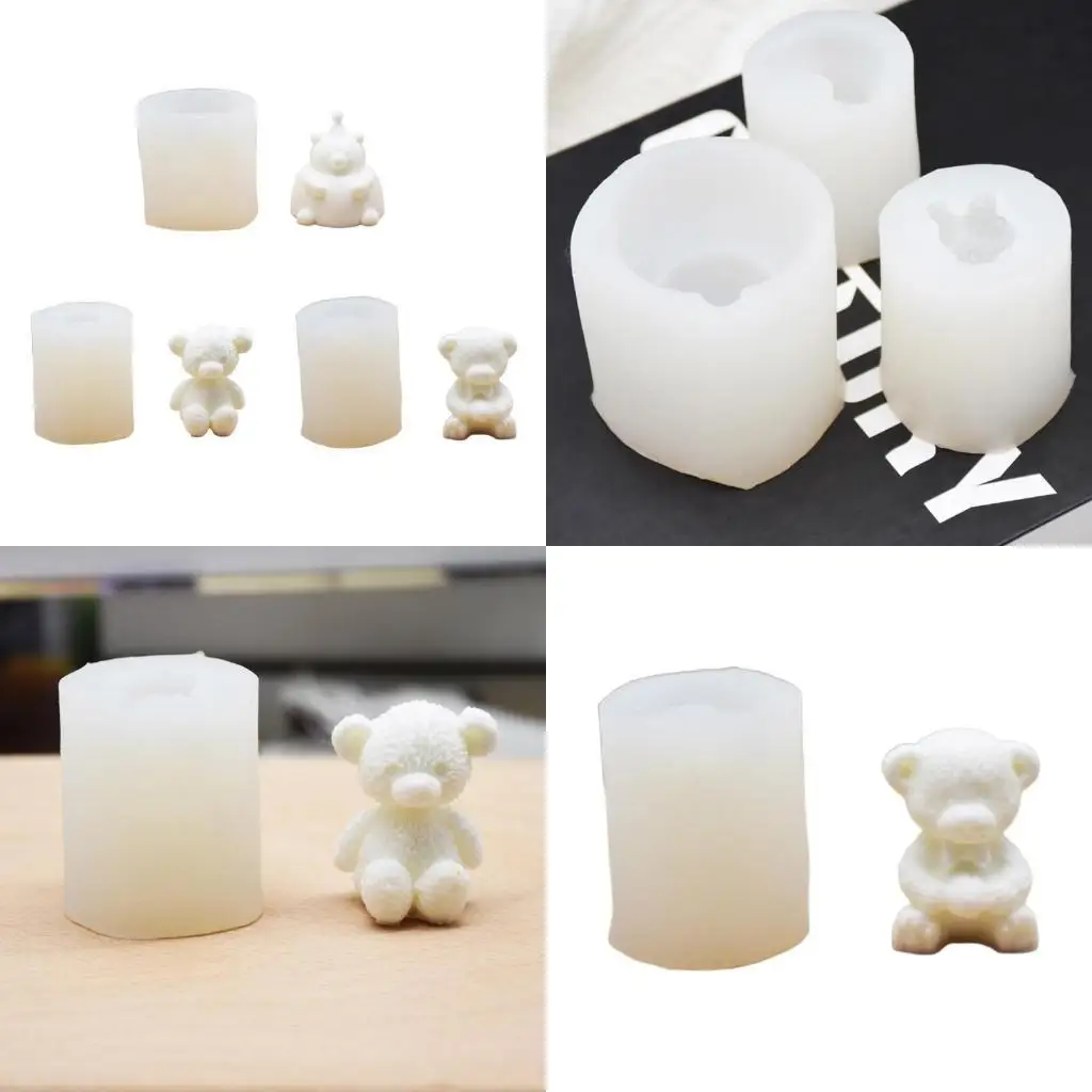 

E8BD Chocolate Candy Sugar Craft Cartoon Little Bear Mold Cake Decorating Tool Art Silicone Soap Mold Kitchen Gift