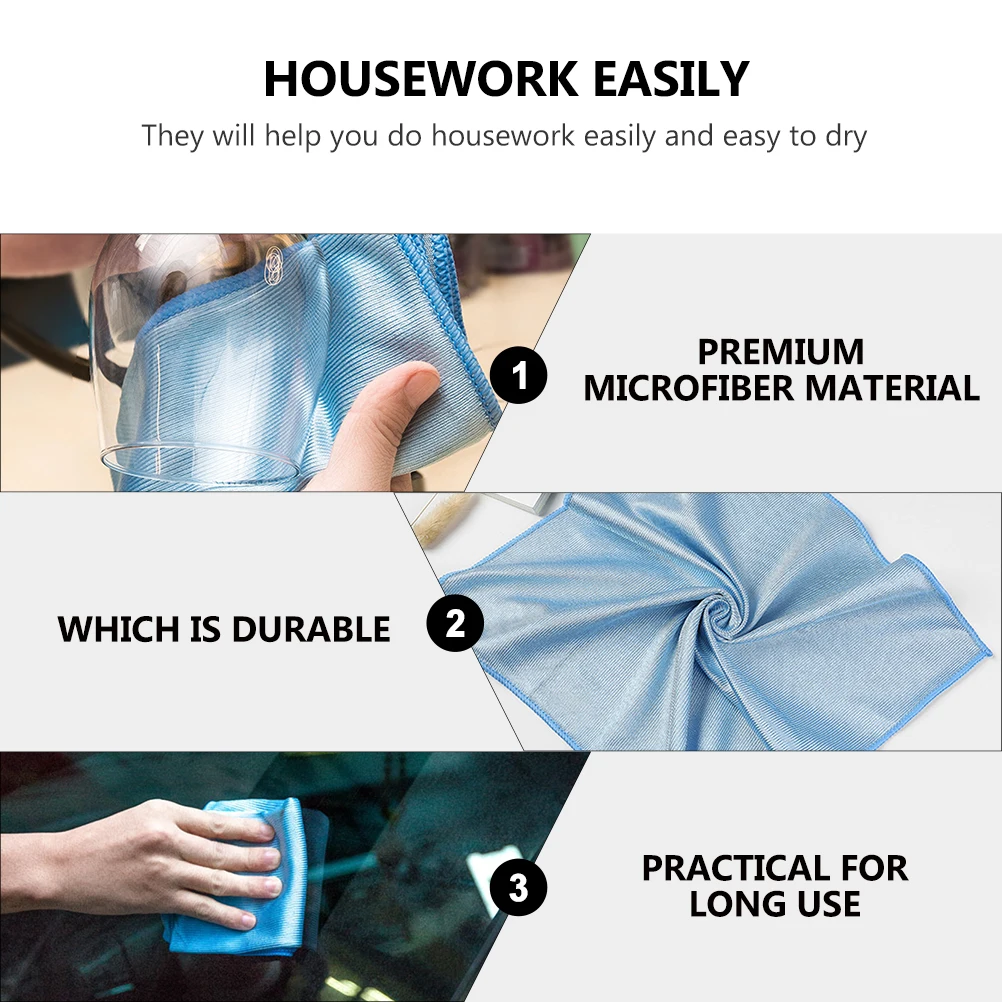 

6 Pcs Microfiber Glass Cloth for Towels Vehicle Rags Kitchen Household