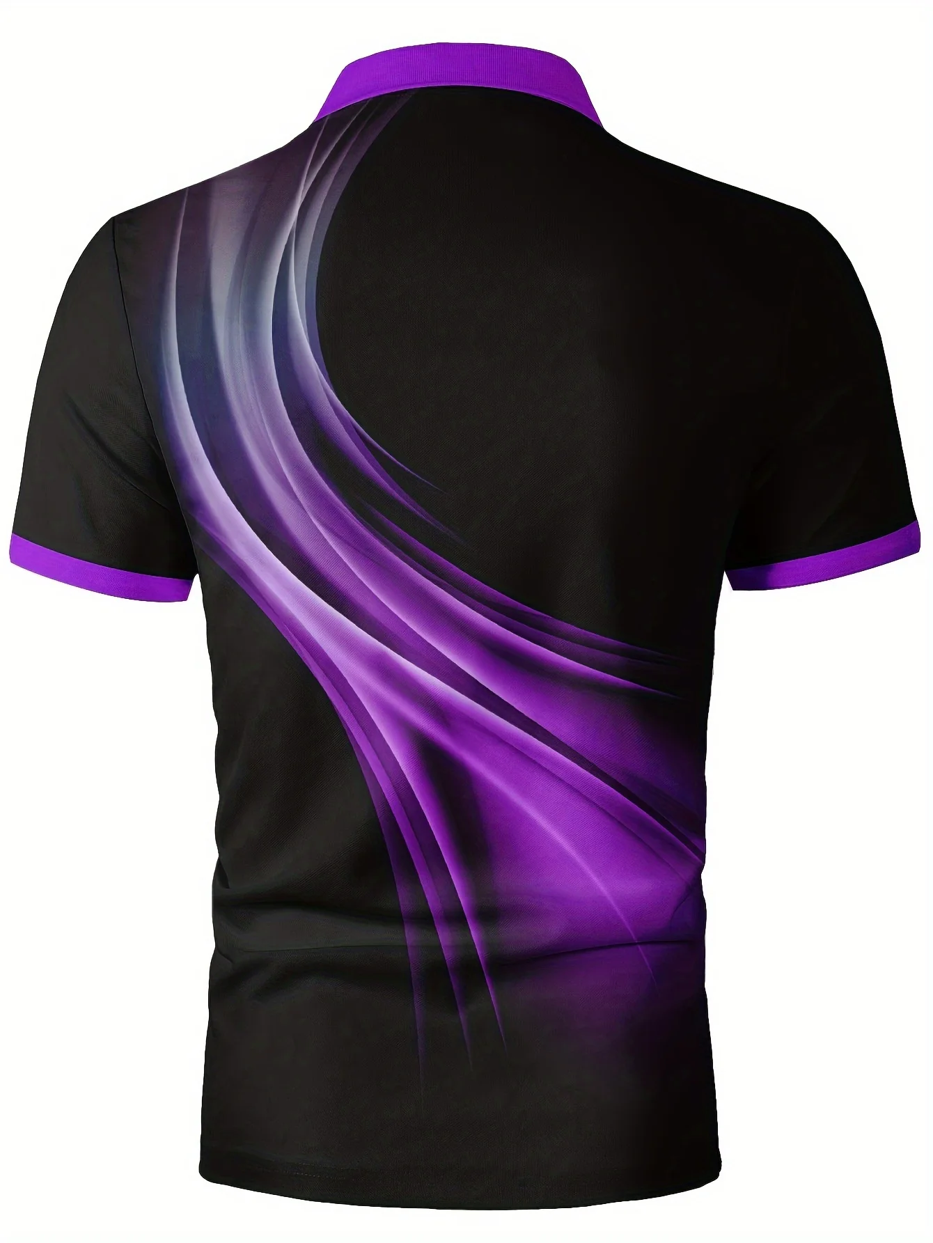 Kurzärmliges, lässiges und bequemes Poloshirt für Herren in Purple Line – Detail 2