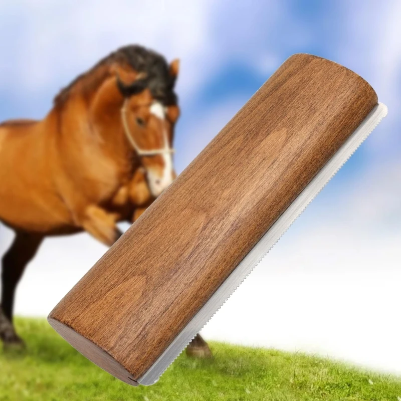 Y1UB Wooden Handle Horse Brush Groomings Horsehair Brush Horse Brush Groomings Tool Hair Removing Brush Horse Body Brush