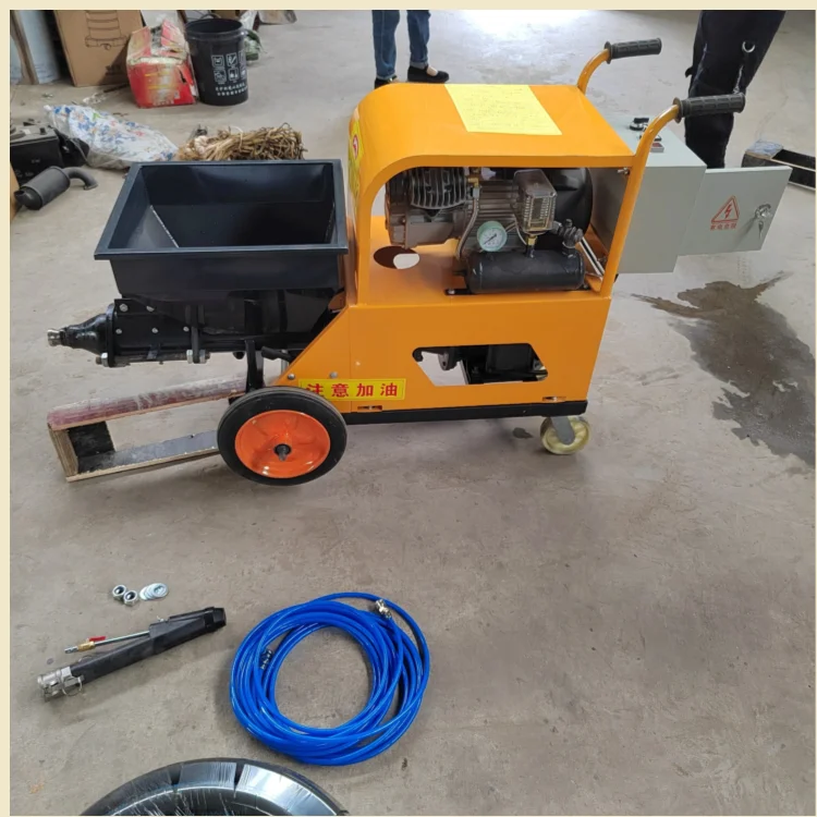 New 220V Concrete Mixer Pump With 100L Hopper Cement Mortar Spray Pump Machine Core Motor Component Condition New