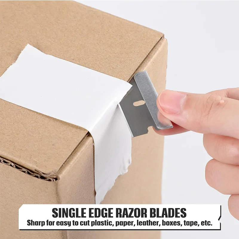 50/100pcs Razor Blades Single Edge Industrial Metal Scraper Razor Blades for Removing Labels Decal Sticker Caulk Adhesive image 3