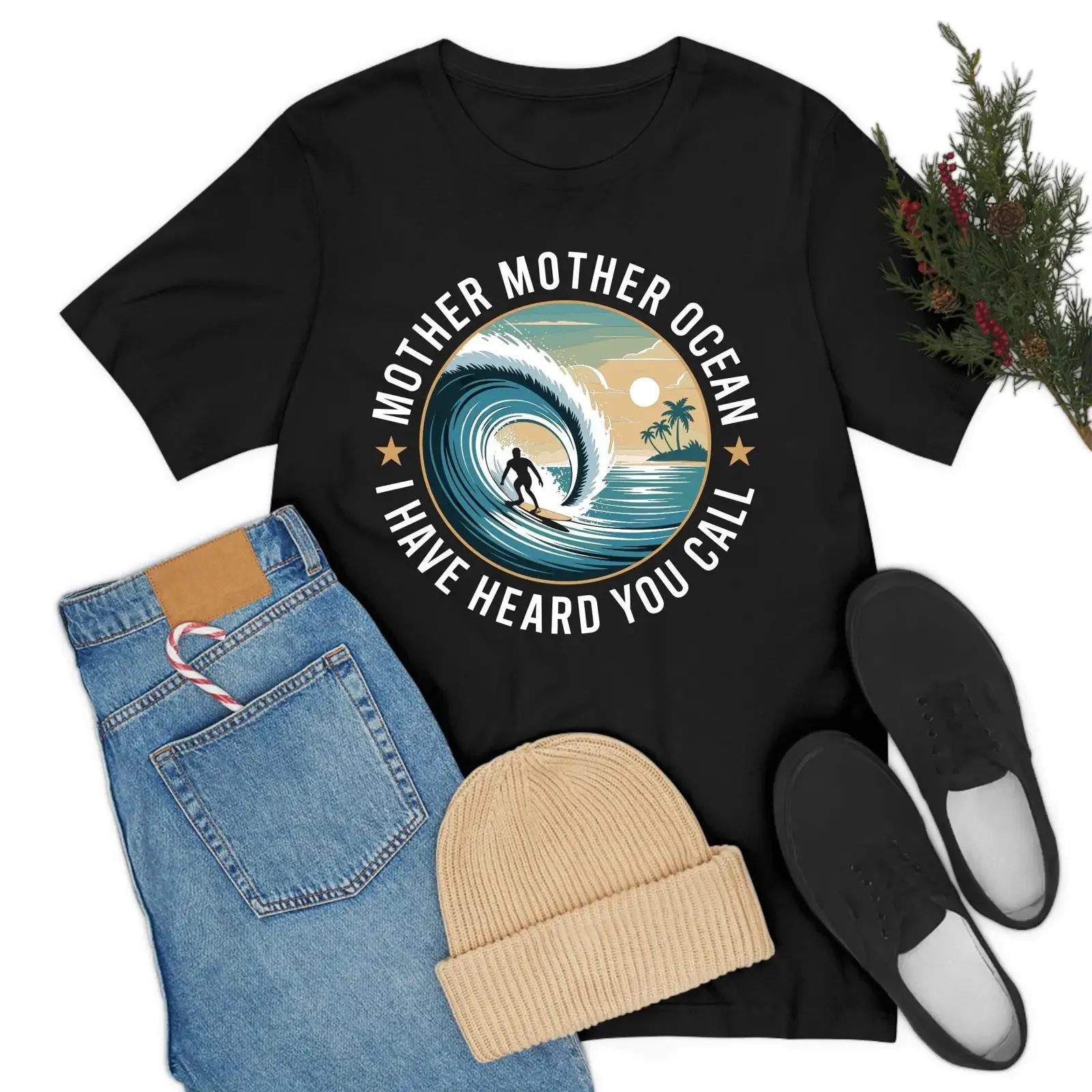 Funny Mother Ocean I Have Heard You Call Adventure Beach T Shirt For  vintage Washed Slightly Comfortable homme streetwear