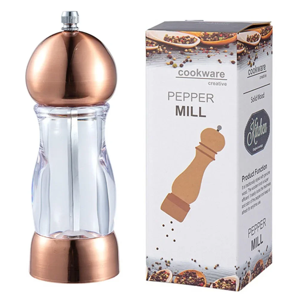 

Comfortable Grip Pepper Grinder Transparent Acrylic Visual ABS Material Smooth Dust Output High Hardness Grinding Core