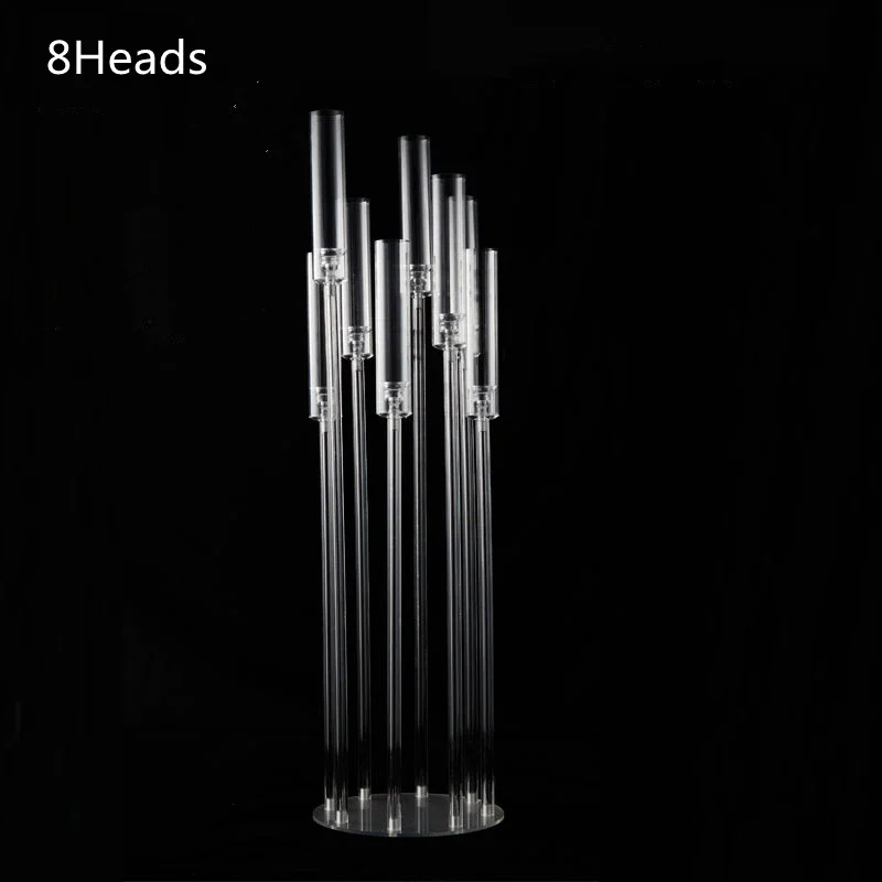 

Acrylic Candelabra 9 Heads Candle Holders Wedding Candlesticks Table Centerpieces Flower Stand Holder Big Candelabrum 5/10 pcs