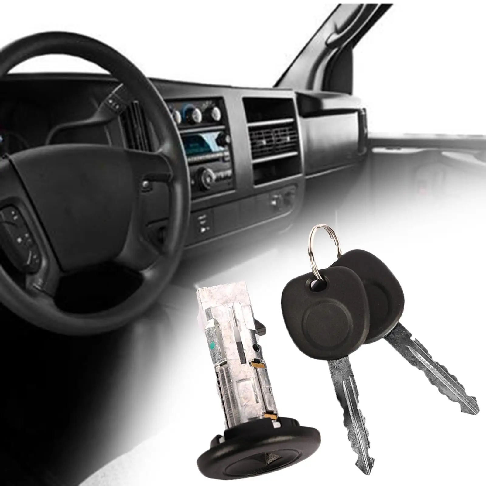 Ignition Lock Cylinder Switch with 2 Keys Directly Replace Accessories Durable